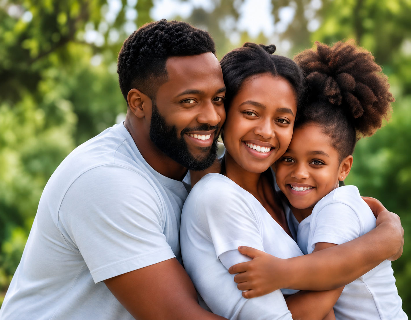 A family spending time together outdoors